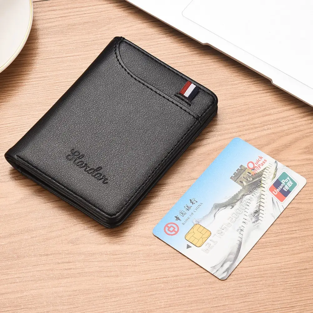 Ultra Thin Men's Wallet Vertical Multi Card Holder Small Slim Wallets Driver's License Youth Mini Student Card Case Bag Purses