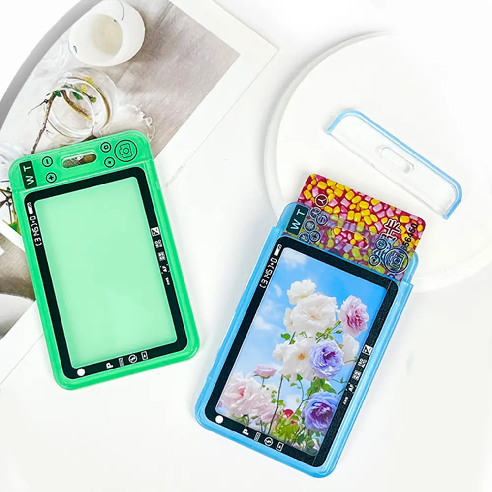 Fashion Transparent Acrylic Plug-in Card Holder Card Protection Case Keychain Bag Pendant Card Holder Campus Photocards Holders