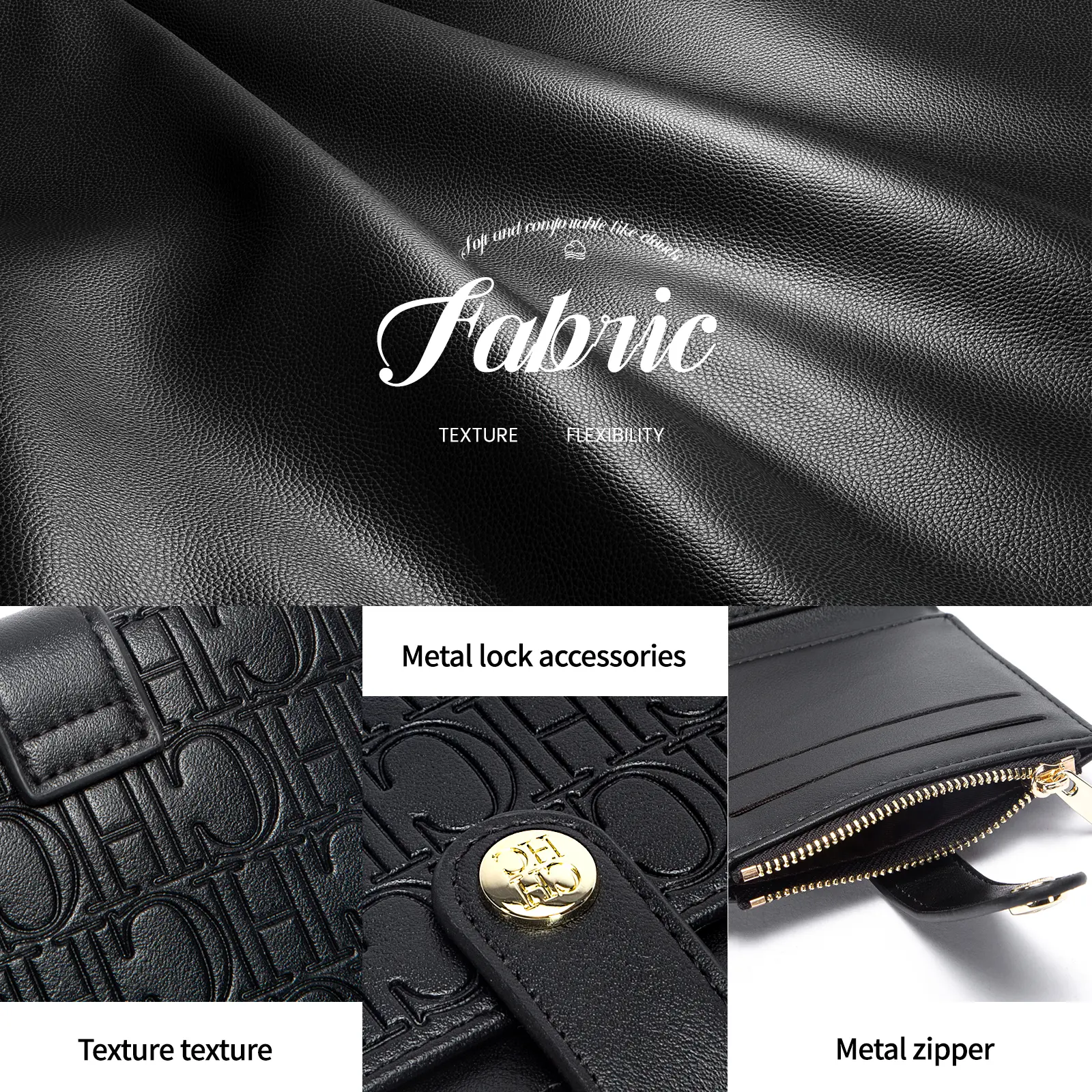 Multi-color Classic Retro Fashion Unisex Wallet Simple Alphabet Printing Portable Coin Purse Card Case