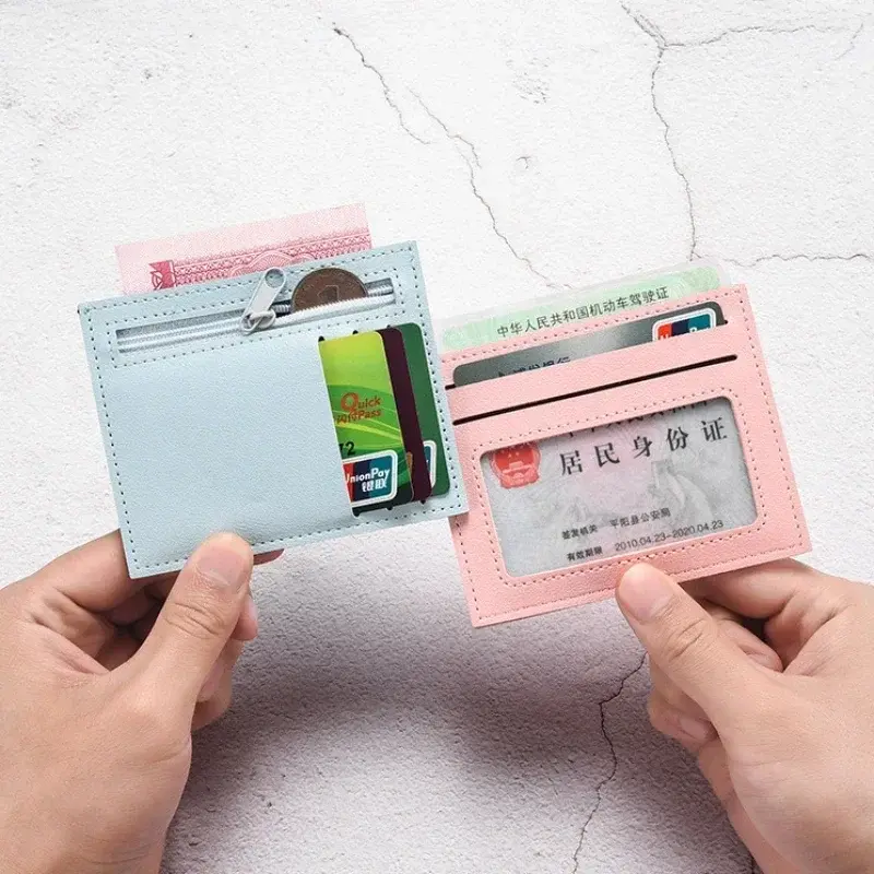 Ultra-thin Card Bag Multi-cards Slot Card Wallet Credit Card Holder Driver's License Holder Badge Holder Coin Purse Coin Pouch