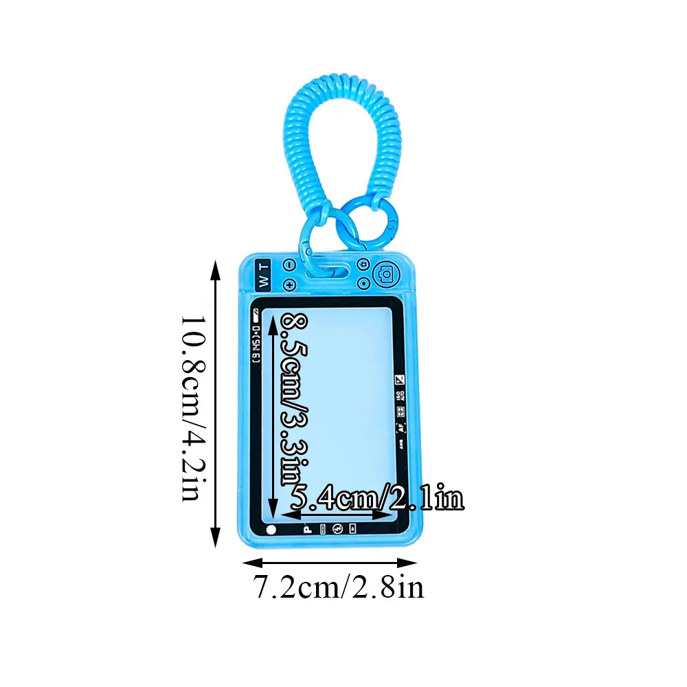 Fashion Transparent Acrylic Plug-in Card Holder Card Protection Case Keychain Bag Pendant Card Holder Campus Photocards Holders