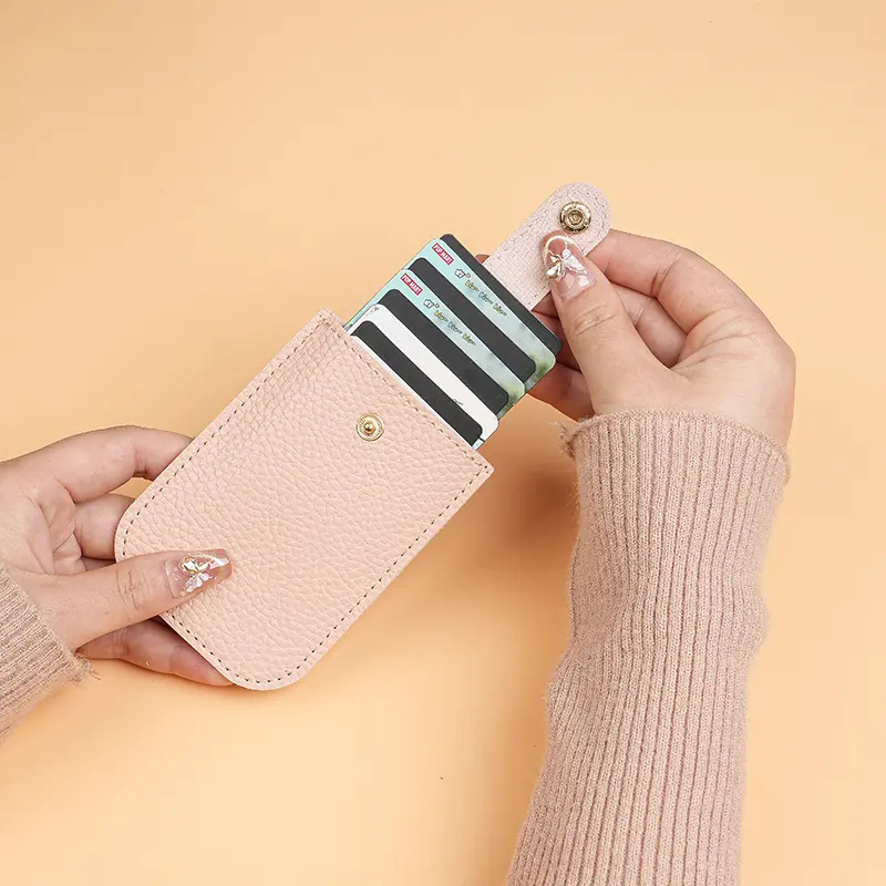 Portable and compact stacked pull-out bag, cross-border fashion 2025 new business card bag, card bag, women's ultra-thin hand-he