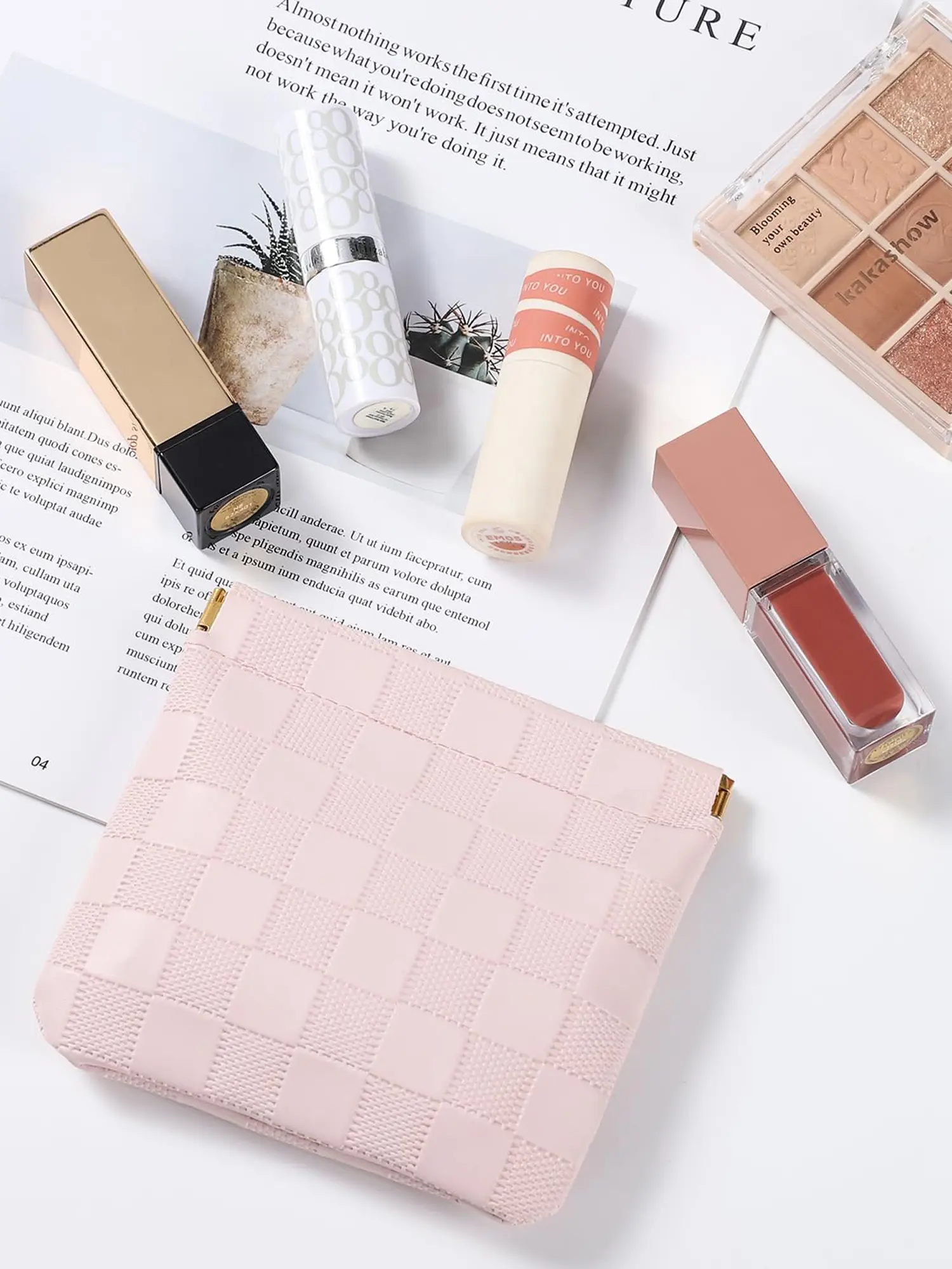 FashionPULeather Storage Bag Automatic Closure Waterproof Wallet Portable Earphone Charging Cable Cosmetics Lipstick Jewelry Bag