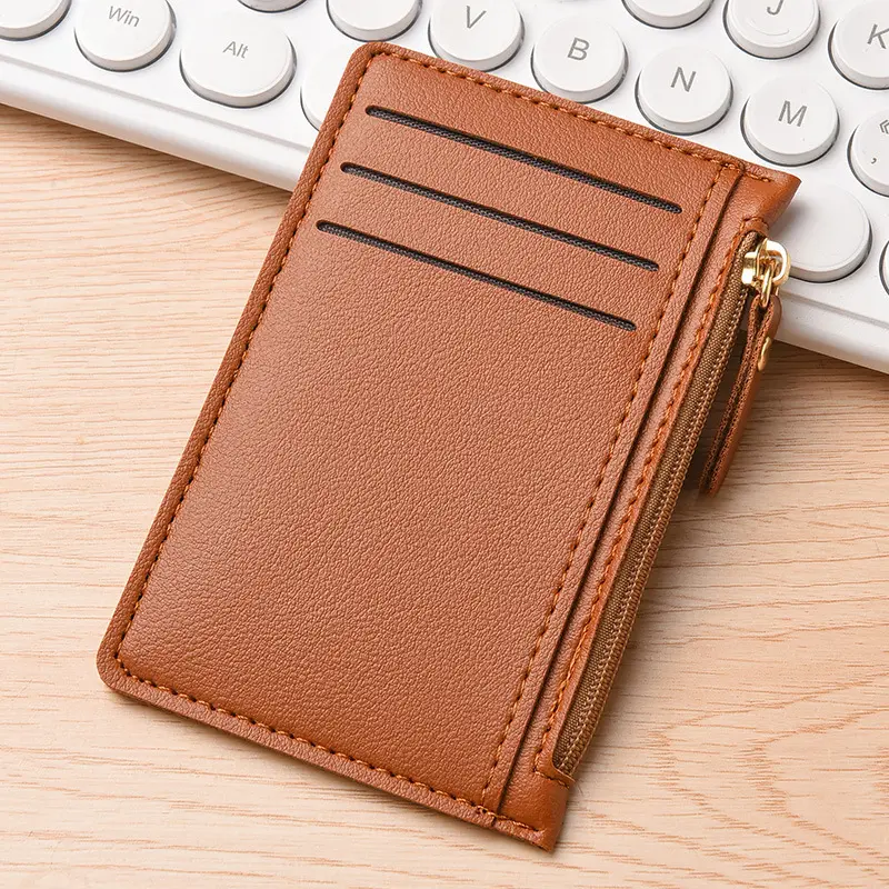 Ultra thin female compact multi slot card holder, driver's license bag, minimalist mini wallet, one-piece card holder