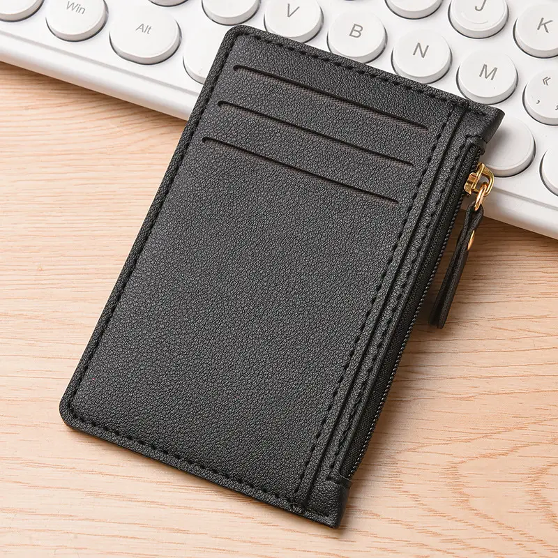 Ultra thin female compact multi slot card holder, driver's license bag, minimalist mini wallet, one-piece card holder