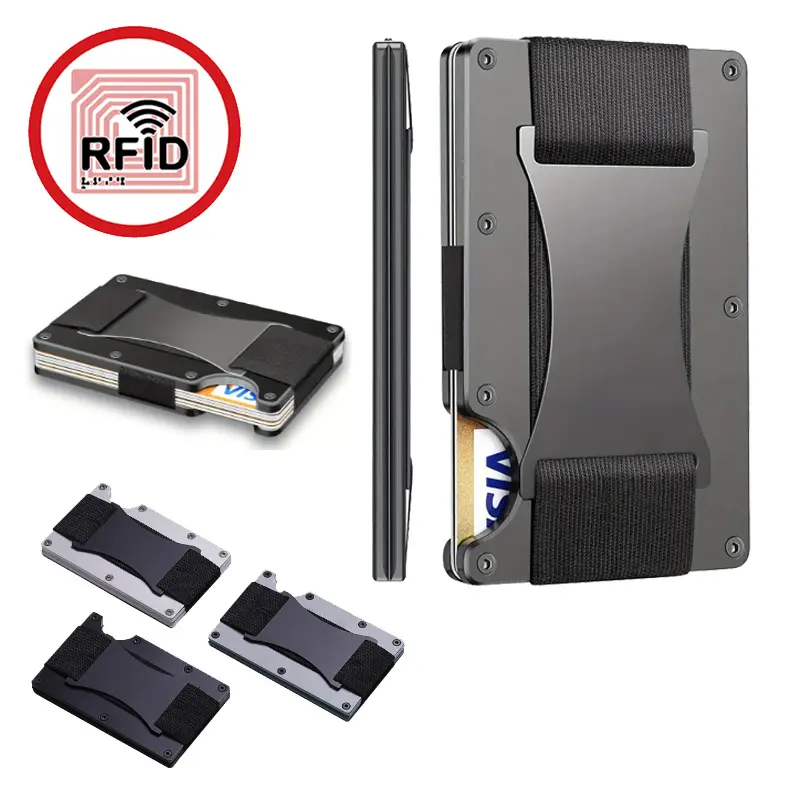 New Slim Pop-Up RFID Protection Card Holder Men Women Aluminum Wallet Elasticity Back Pouch ID Credit Case Unisex Travel Purse