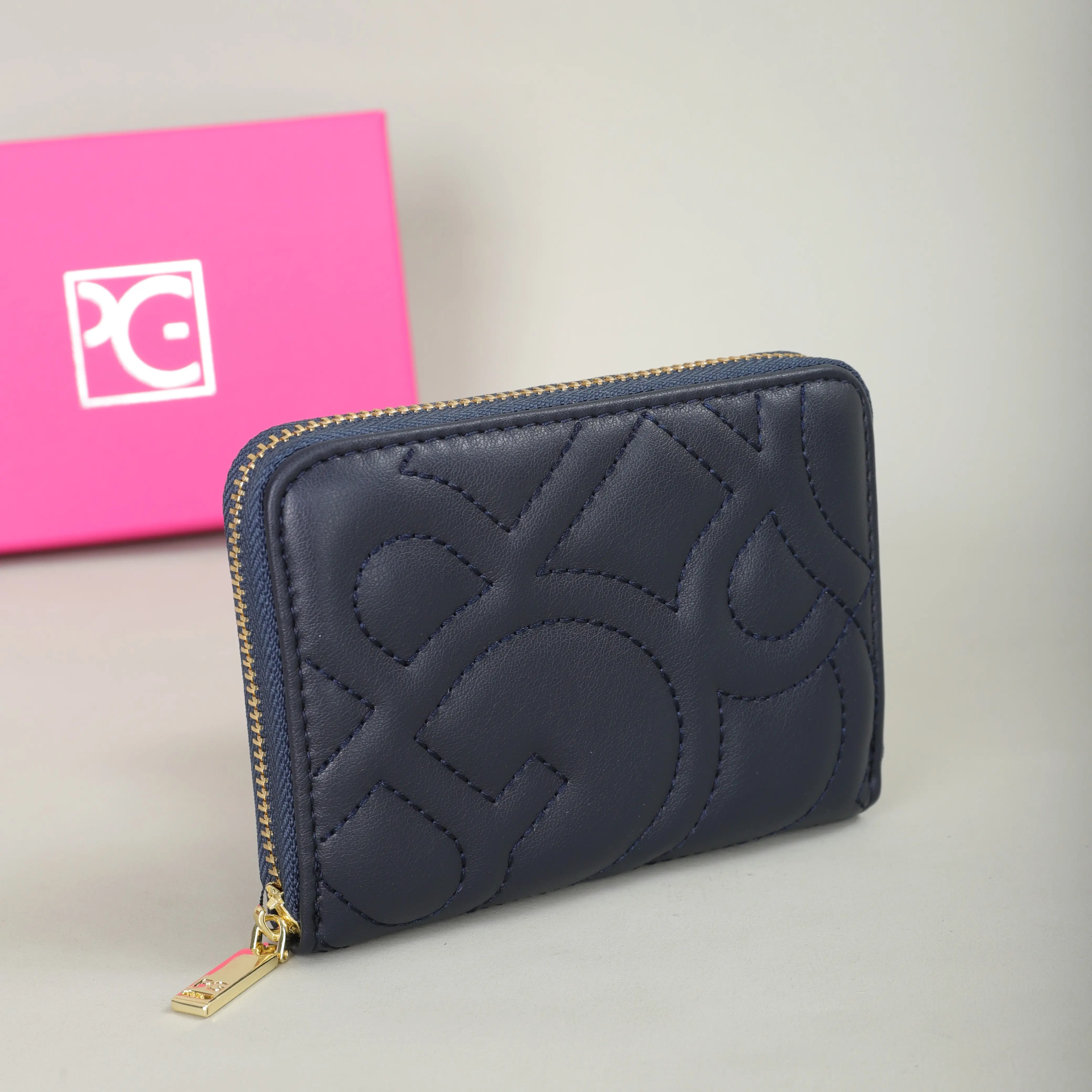 PG PATSY GARIS Fashion Classic Retro Men's and Women's Universal Wallet Letter Printed Portable Card Bag Zero Wallet Wallet