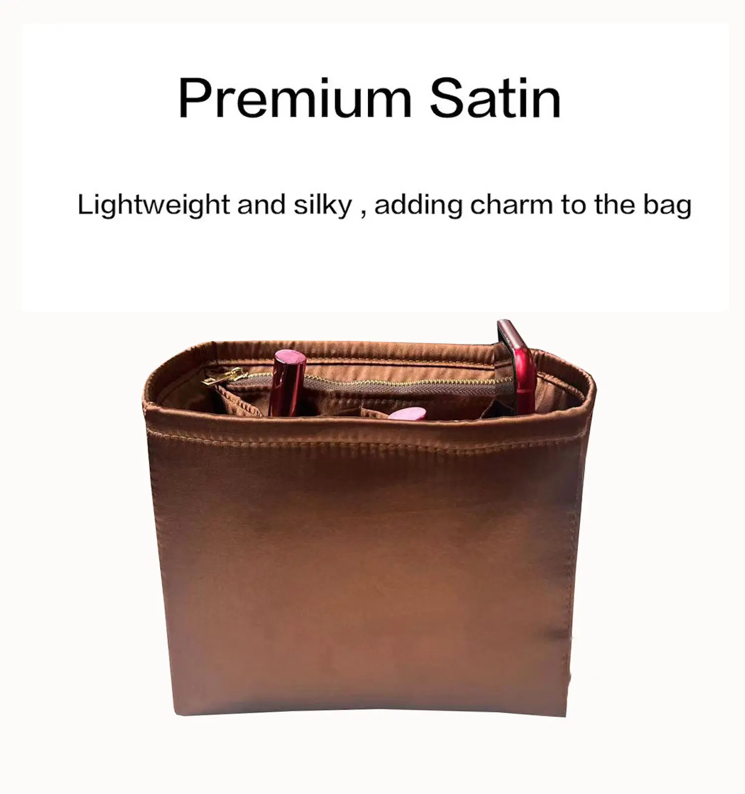 For Picotin 18 22 26 Insert Bags Organizer Makeup Handbag Organize Inner Purse Portable base shaper Premium Silky(Handmade）