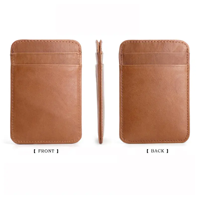 Premium Cowhide Slim Card Holder Wallet for Men & Women - Compact Credit Card & ID Pocket Organizer