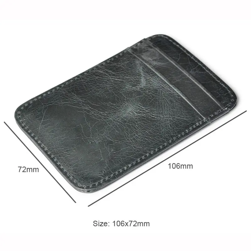 Premium Cowhide Slim Card Holder Wallet for Men & Women - Compact Credit Card & ID Pocket Organizer