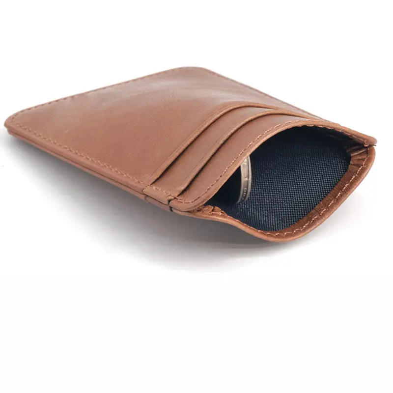 Premium Cowhide Slim Card Holder Wallet for Men & Women - Compact Credit Card & ID Pocket Organizer