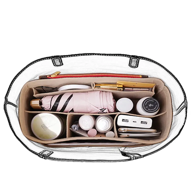EverToner Felt Insert Organizer For Goyard GM PM Mini Tote Bag Womens Handbag Inner Purse Travel Cosmetic Liner Bags Shaper