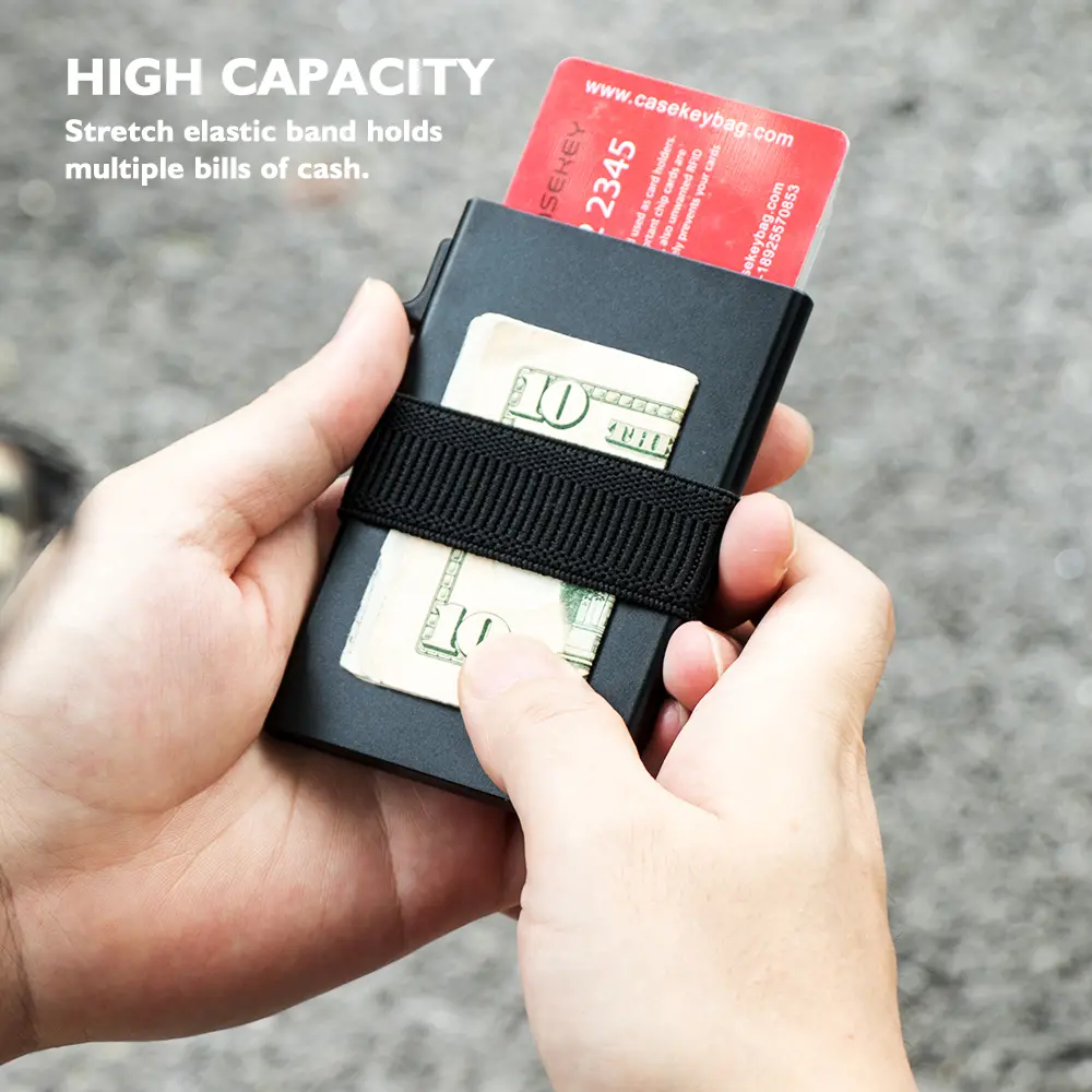 2025 New Slim Aluminum Card Wallet RFID Pop-up Push Button Bank Credit Card Case Holder Thin Smart Metal Wallet for Men Women