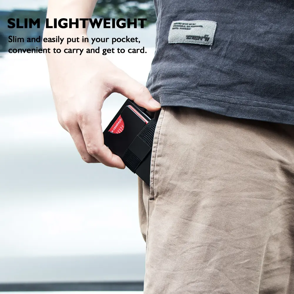2025 New Slim Aluminum Card Wallet RFID Pop-up Push Button Bank Credit Card Case Holder Thin Smart Metal Wallet for Men Women