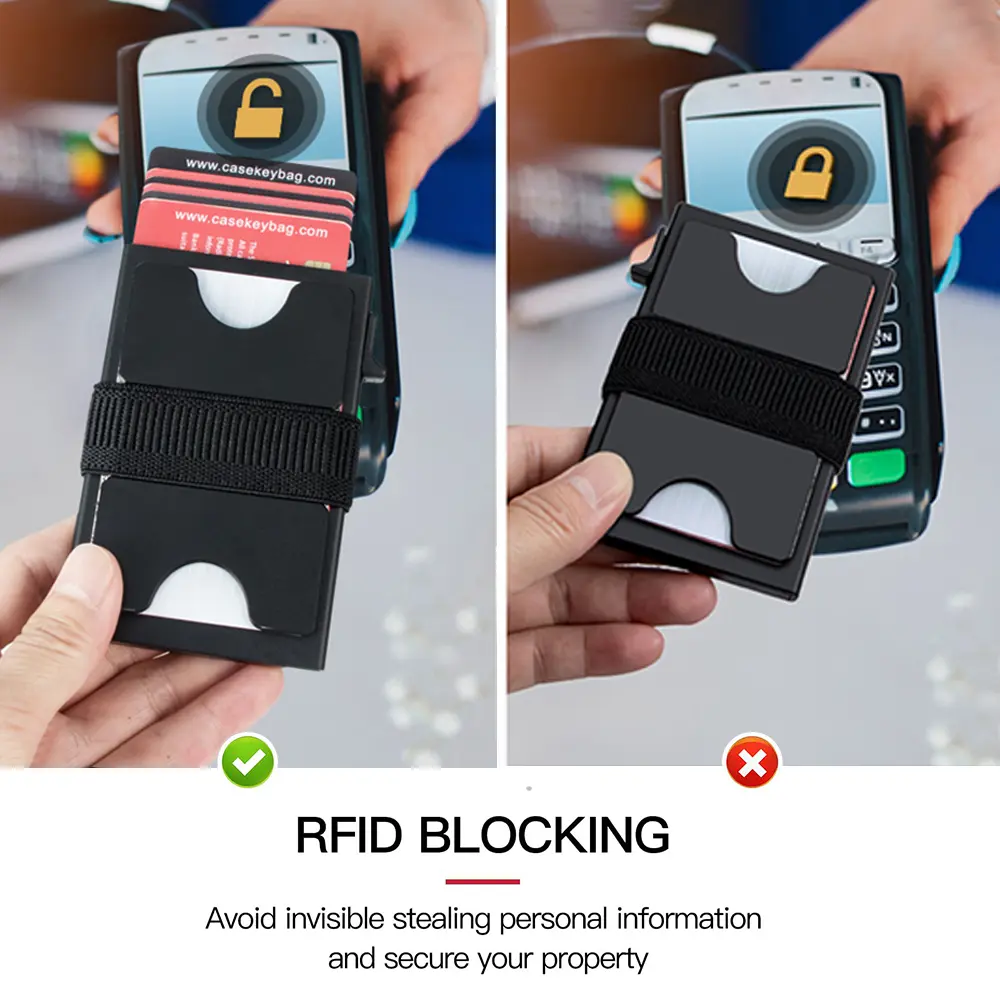 2025 New Slim Aluminum Card Wallet RFID Pop-up Push Button Bank Credit Card Case Holder Thin Smart Metal Wallet for Men Women