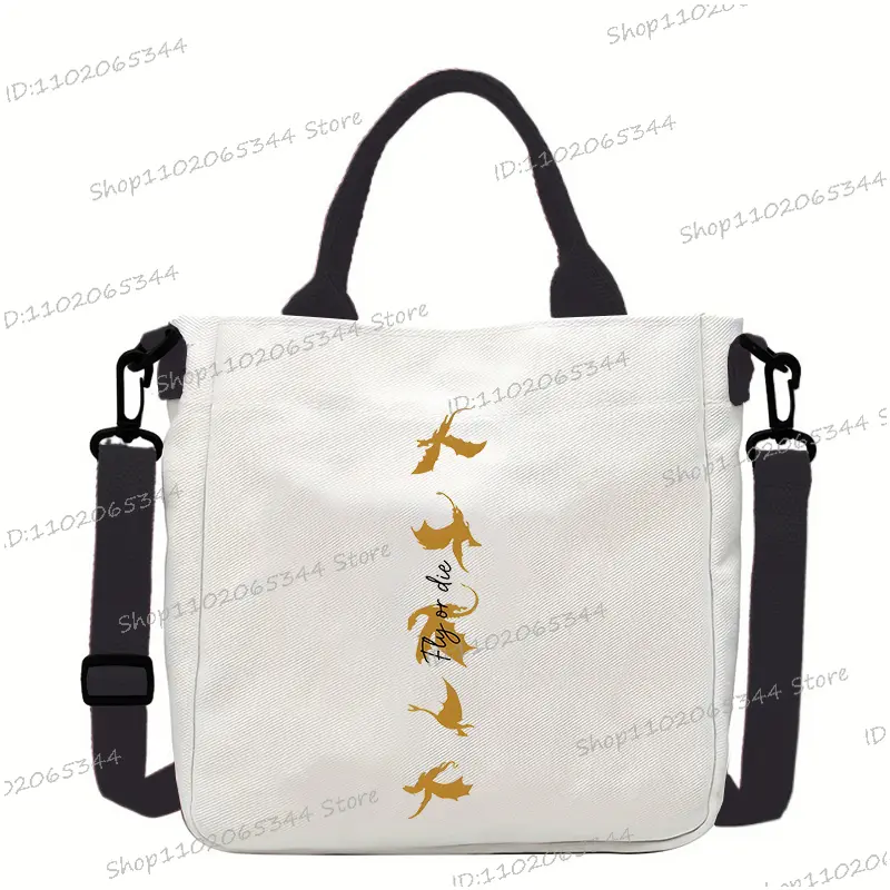 Vitnage Style Fourth Wing Crossbody Bags For Women Men Harajuku  Basgiath War College Pattern Handbags Teen Shoulder Bag