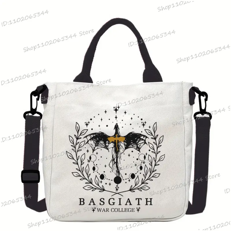 Vitnage Style Fourth Wing Crossbody Bags For Women Men Harajuku  Basgiath War College Pattern Handbags Teen Shoulder Bag