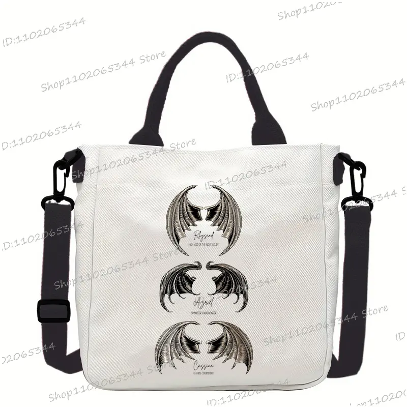 Vitnage Style Fourth Wing Crossbody Bags For Women Men Harajuku  Basgiath War College Pattern Handbags Teen Shoulder Bag