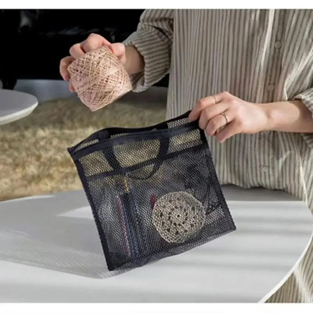 Mesh Makeup Toiletry Storage Bags Handbags Portable Travel Washing Body Shower Tools Organizer Hanging Cosmetic Organizer Pouch
