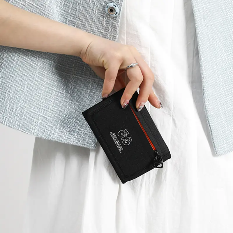 Japanese Style Nylon Trifold Casual Wallet for Male Men Women Young Novelty Money Bag Purse Zipper Coin ID Card Holder Purse