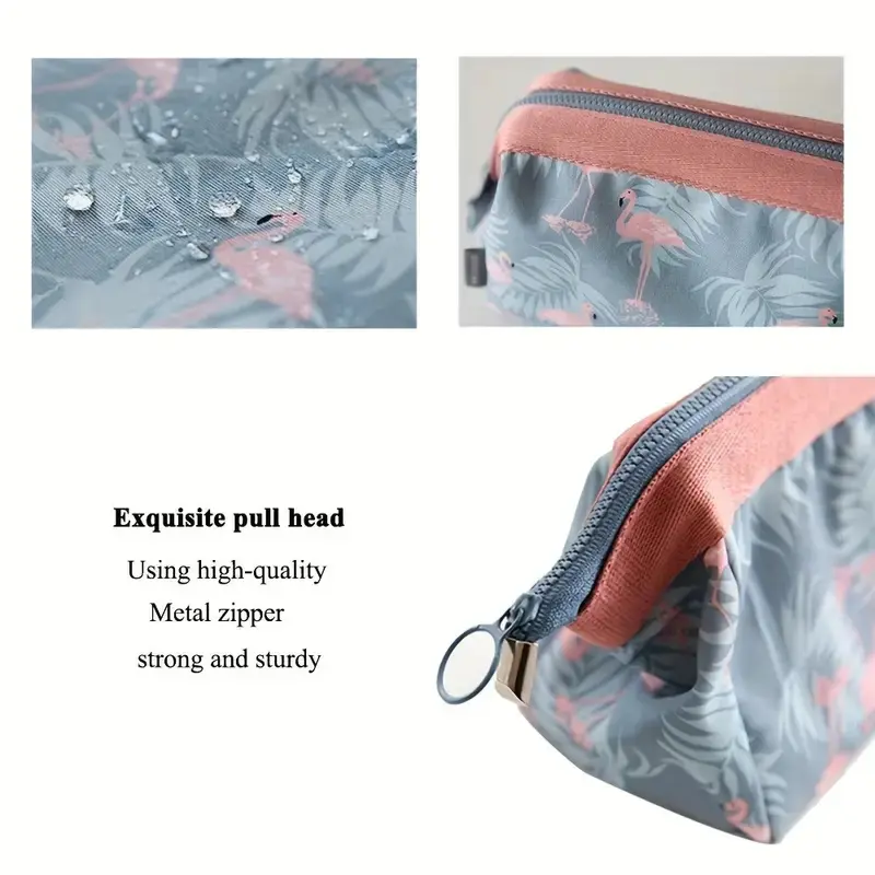 Women's makeup bag flamingo travel essentials toiletry storage bag portable Cosmetic Bag large capacity organizer storage bag