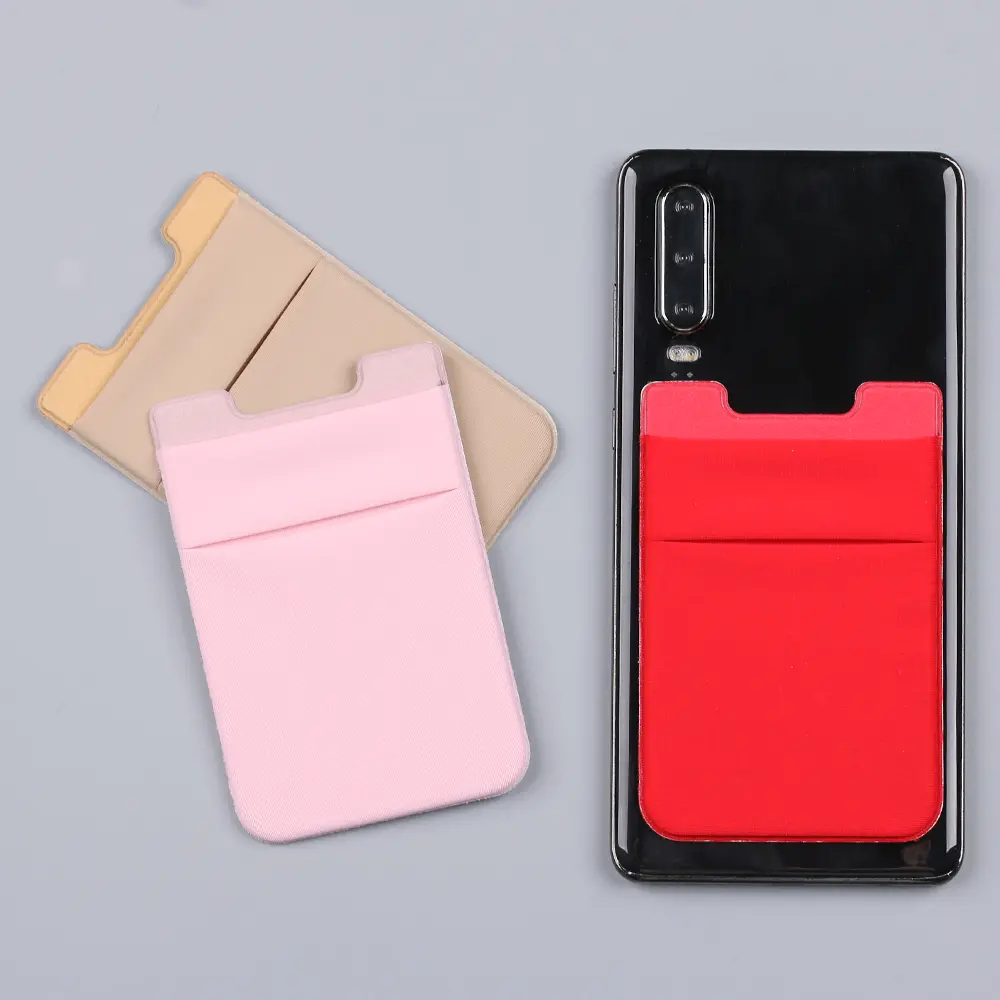 Unisex Adhesive Sticker Phone Pocket Stick On Card Wallet High Quality Stretchy Cell Phone Credit Card Sleeve Pouch