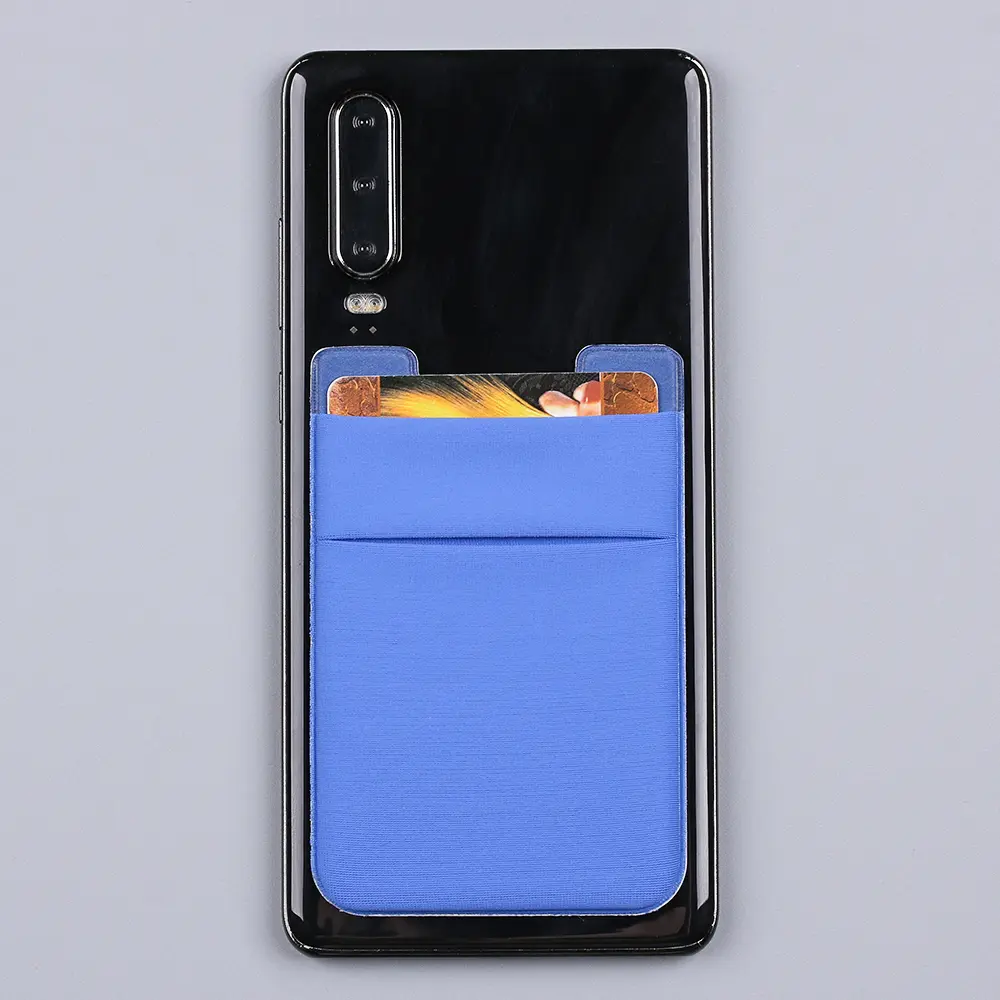 Unisex Adhesive Sticker Phone Pocket Stick On Card Wallet High Quality Stretchy Cell Phone Credit Card Sleeve Pouch