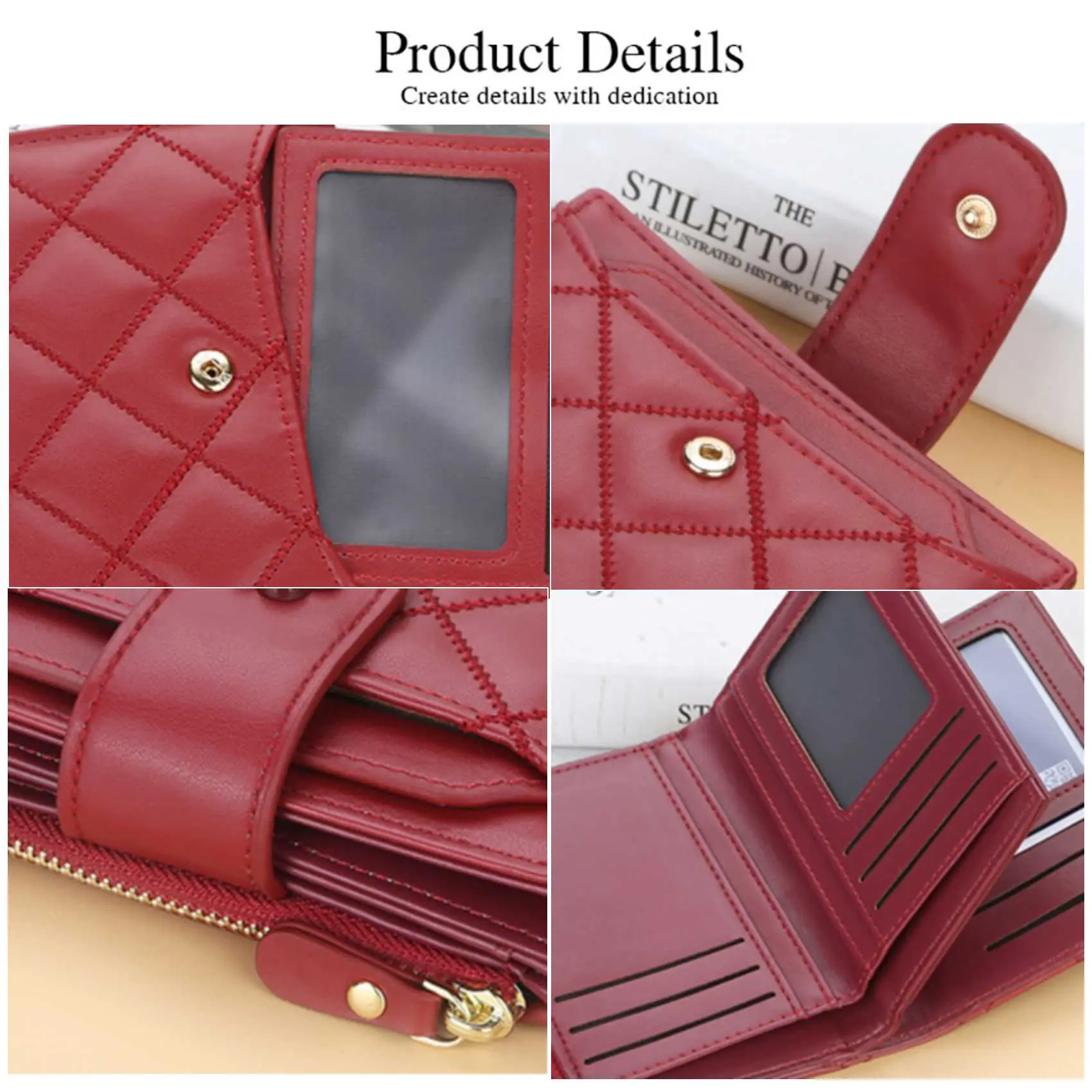 Argyle Multi-Card Trifold Zipper Coin Purse New Fashion Casual Women's Short Wallet Vertical Driver's License Buckle Card Holder