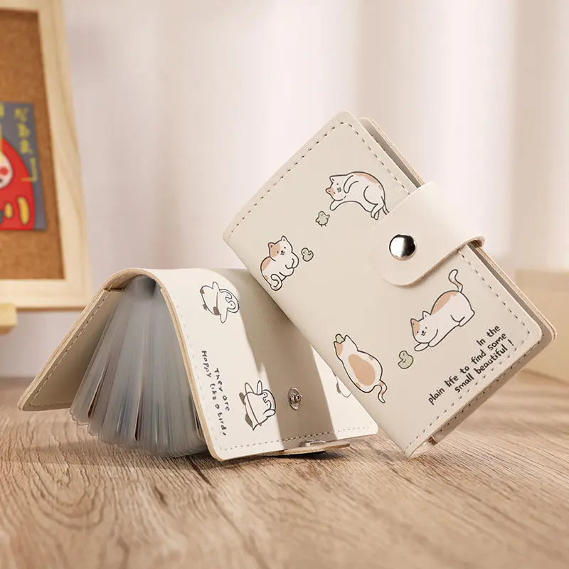 ID Cards Holders Anti Thief Cartoon Cat Bank Credit Bus Cards Cover Business Card Holder Coin Pouch Wallets Bag Organizer Purse