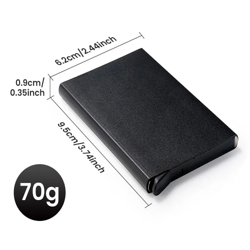 Rfid Smart Wallet Card Holder Metal Thin Slim Men Women Wallets Pop Up Minimalist Wallet Small Black Purse Vallet Walets for Men