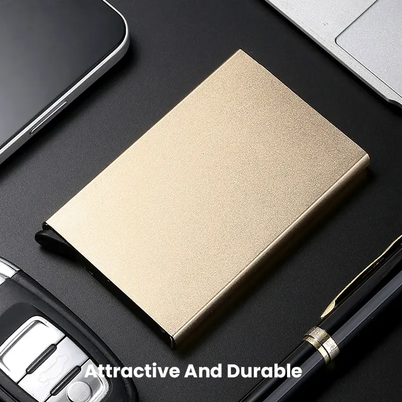 Rfid Smart Wallet Card Holder Metal Thin Slim Men Women Wallets Pop Up Minimalist Wallet Small Black Purse Vallet Walets for Men