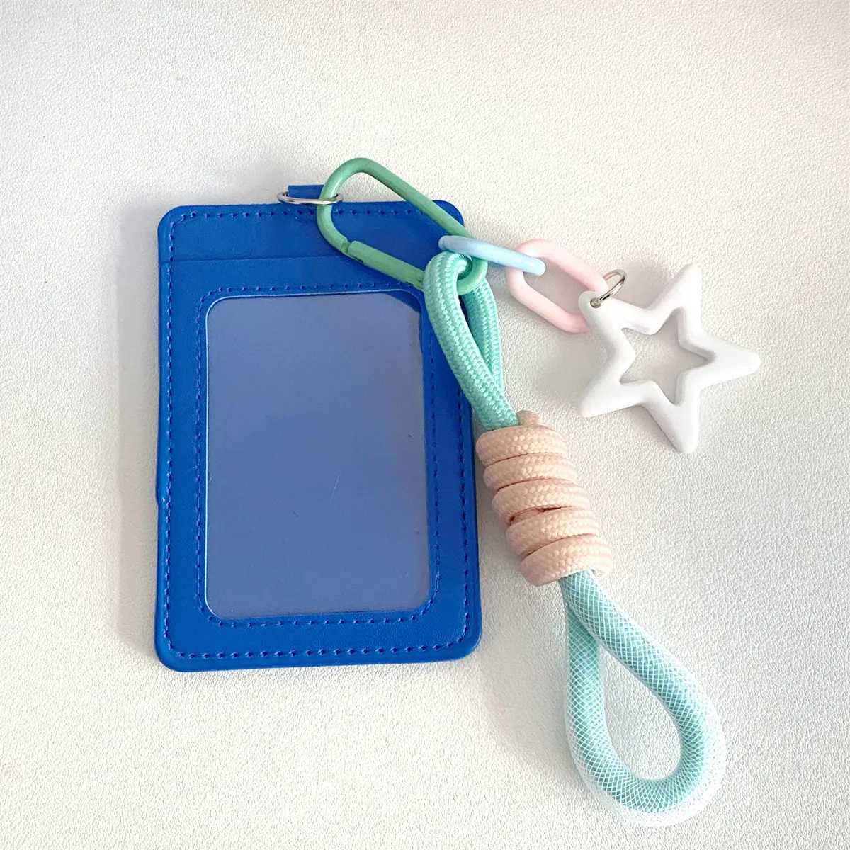 Cute candy color card holder, colorful woven rope keychain, student campus card, meal card, bus card, storage bag