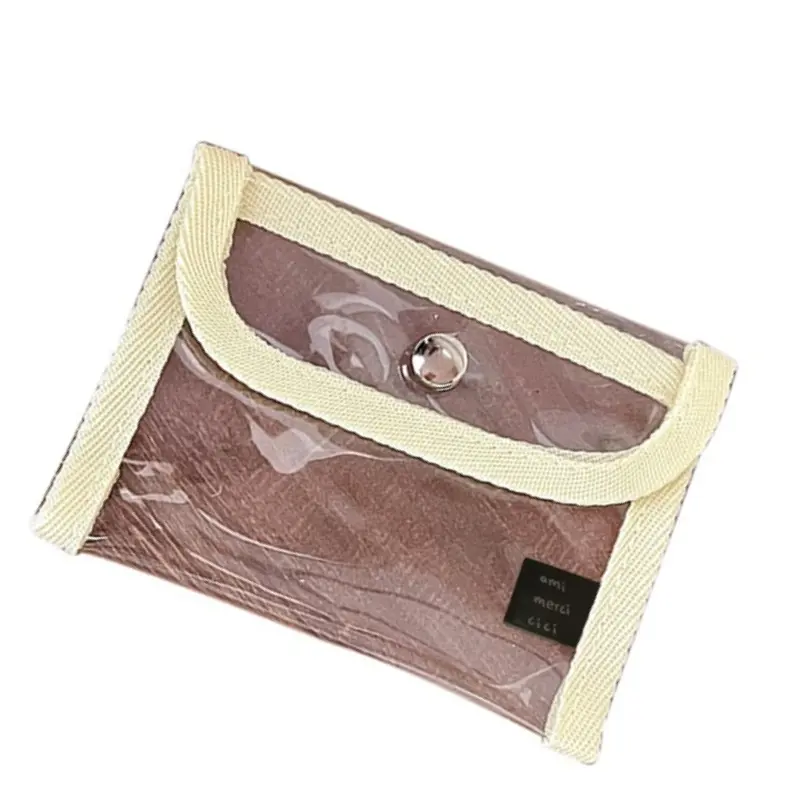 Kawaii Transparent PVC Cosmetic Bag 2025 Women Clear Small Coin Purse Hand Wallet Girls Pouch Fashionable Organizer