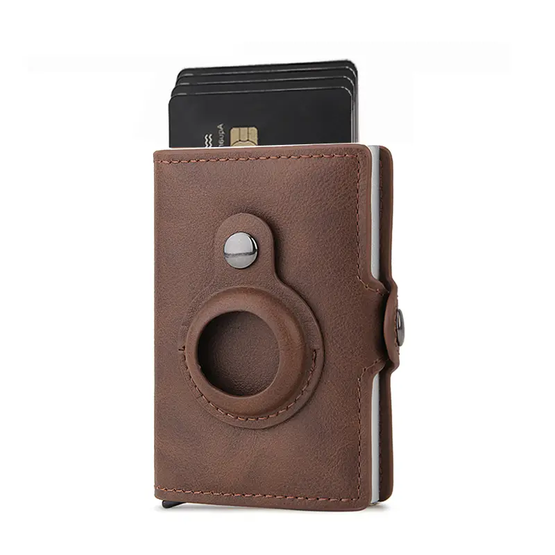 Airtag Wallet Rfid Credit Card Holder Luxury Men Women Bank Cardholder Case Wallet Money Bag Purse For Apple Air Tag Tracker