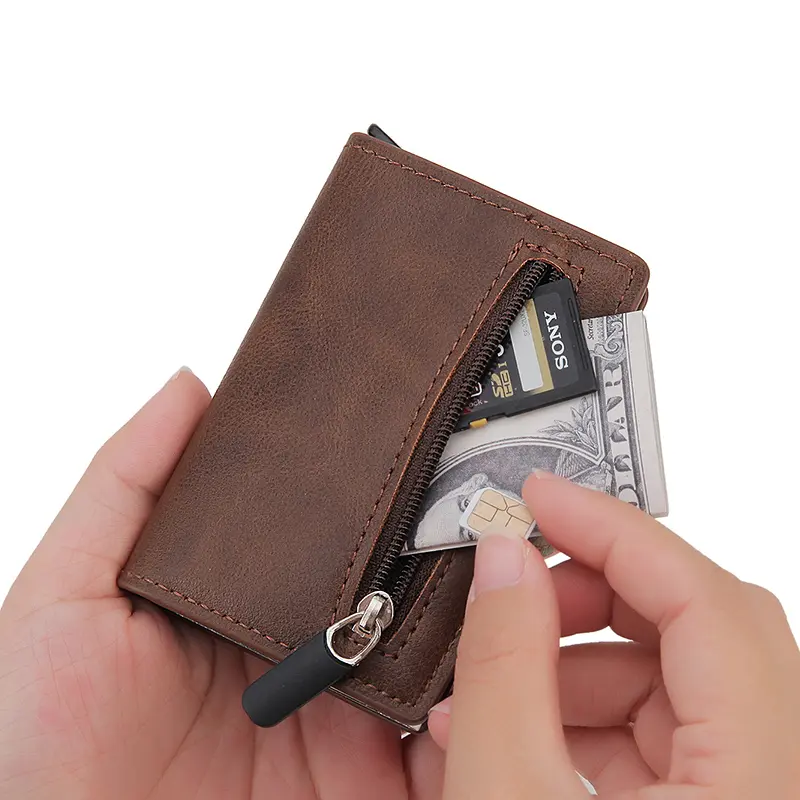 Airtag Wallet Rfid Credit Card Holder Luxury Men Women Bank Cardholder Case Wallet Money Bag Purse For Apple Air Tag Tracker