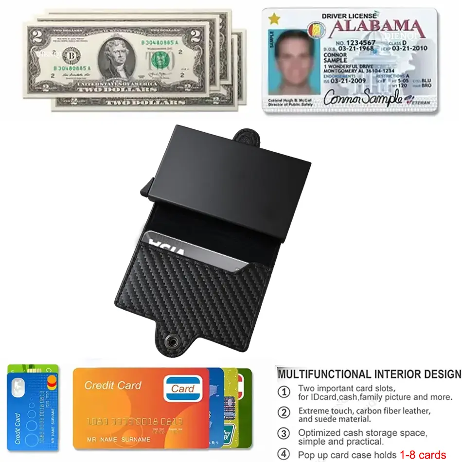 Airtag Wallet Rfid Credit Card Holder Luxury Men Women Bank Cardholder Case Wallet Money Bag Purse For Apple Air Tag Tracker