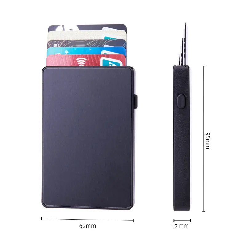 YUECIMIE New Slim Small Card Wallet RFID Pop-up Push Button Bank Credit Card Case Holder Thin Smart Metal Wallet For Man Women