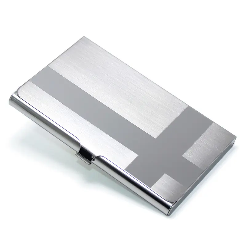 Premium Stainless Steel Business Card Holder - Ultra-thin Silver Metal Pocket Card Case for Men and Women Simple Design Wallet