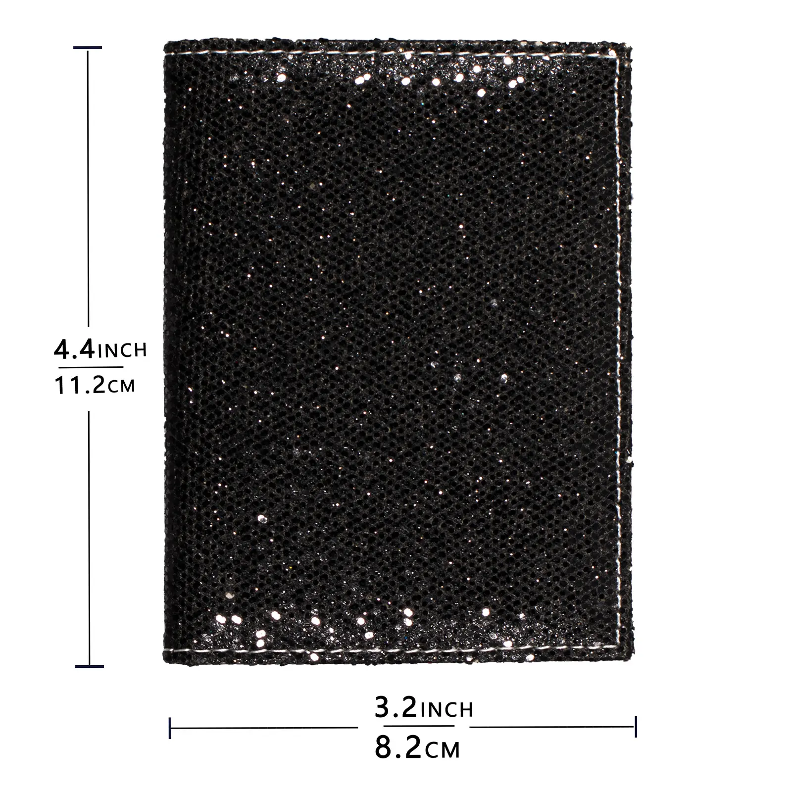 Glitter Minimalist Card Holder Cover with Vaccine Card Slot, Bi-fold Travel Slim Wallet for Women