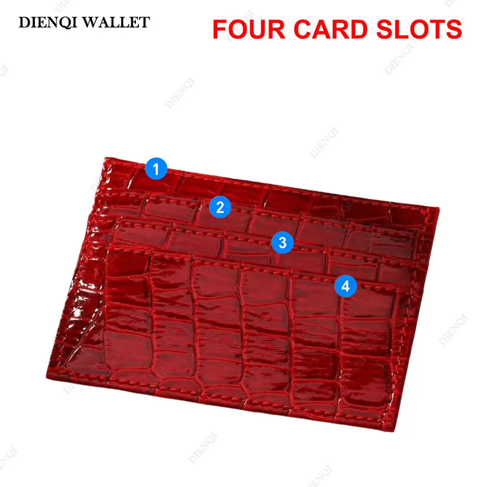 Women's Simple Plain Crocodile Pattern Wallet Casual Slim Wallet Minimalist Cardholder Multi-slot Card Holder for Women & Girls