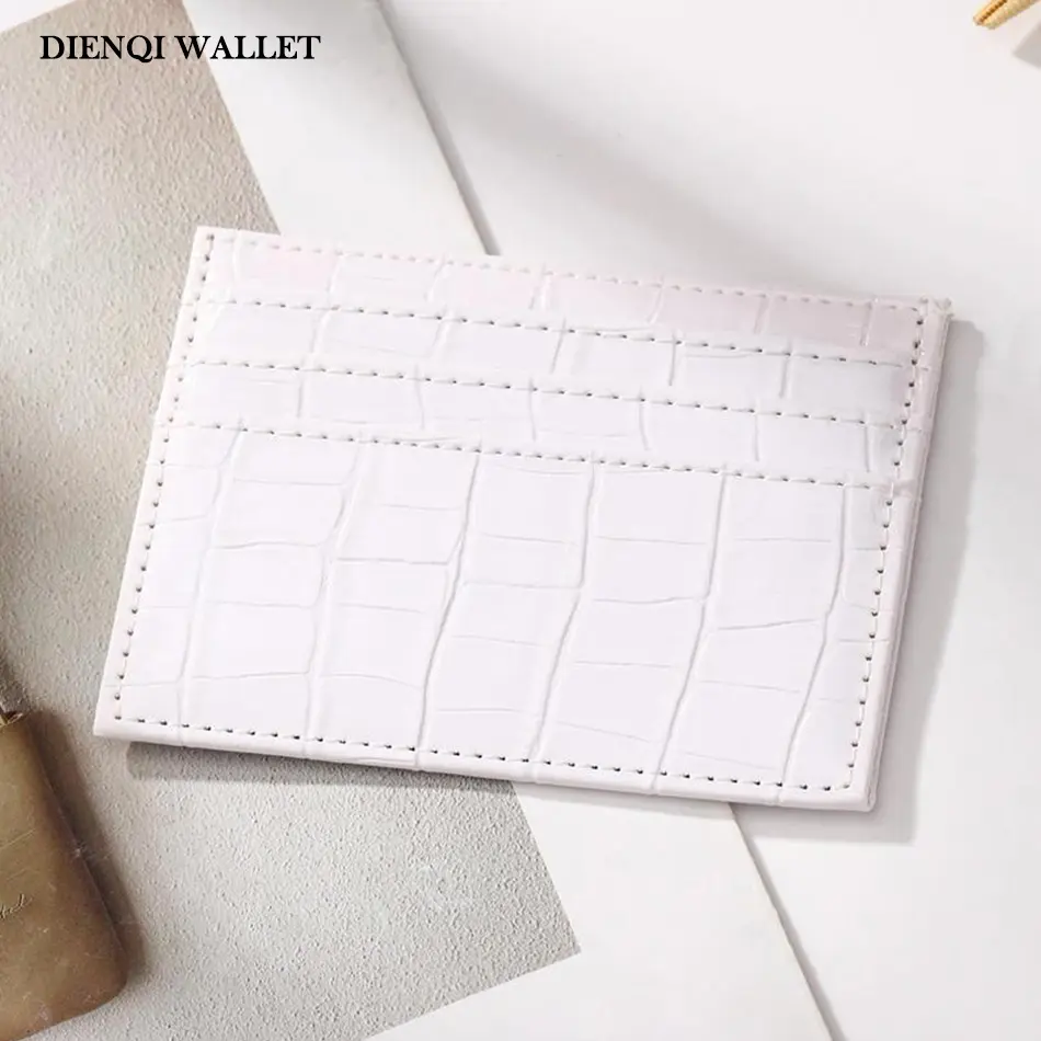 Women's Simple Plain Crocodile Pattern Wallet Casual Slim Wallet Minimalist Cardholder Multi-slot Card Holder for Women & Girls