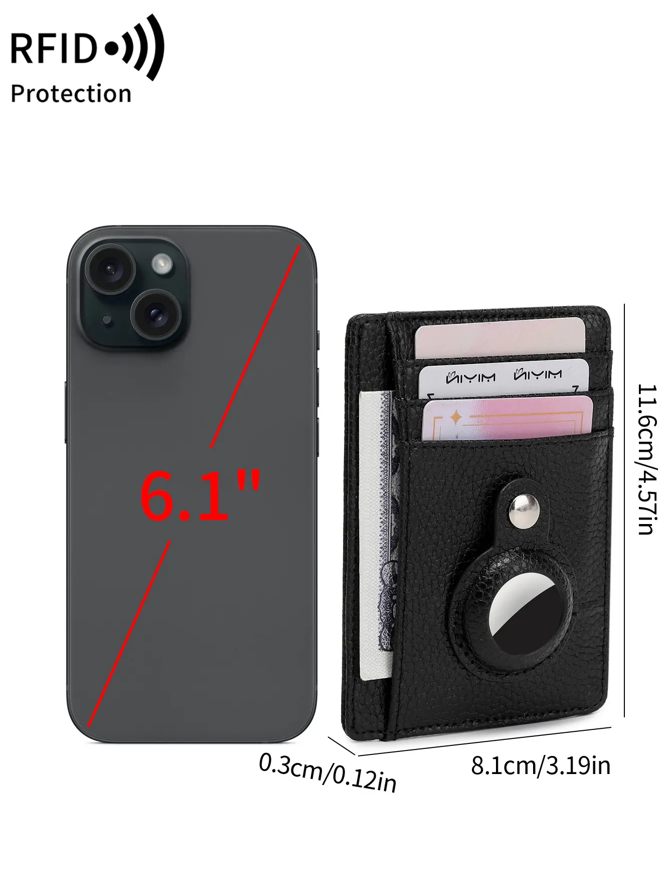 RFID Blocking Credit Card Wallet Ultra-thin Simple Apple Airtag Case ID Card Holder Men and Women Carbon Fiber Tracker Wallet
