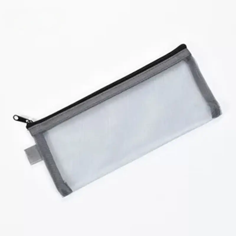 Cosmetic Bag Travel Wash Storage Bag Mesh Pen Bag Portable Zipper Receipt Storage Bag Makeup Pouch