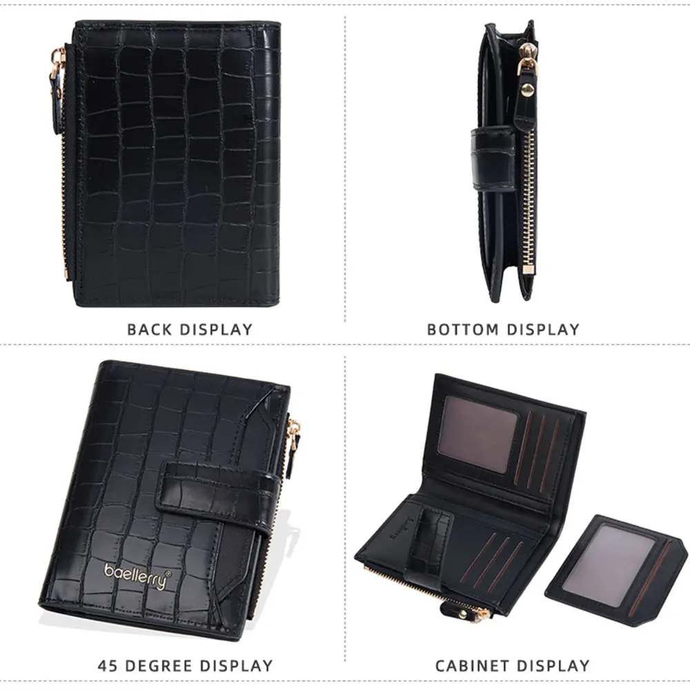 Baellerry High Quality Women Short Wallets Simple Zipper Coin Pocket Female Purses Brand Credit Card Holder Women's Wallet
