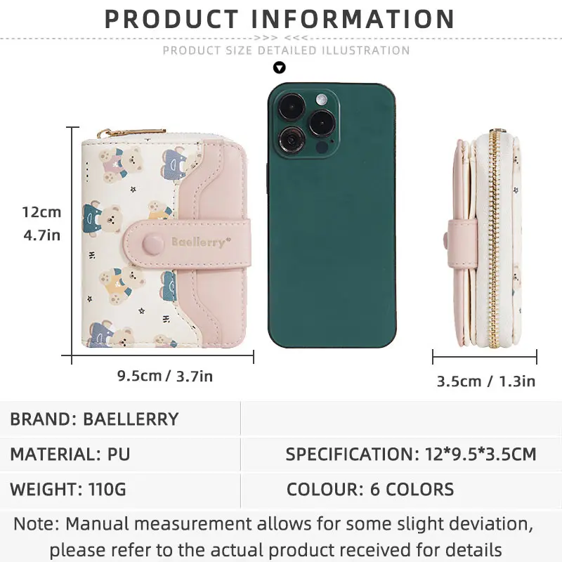 Baellerry New Women Wallets Luxury Brand Coin Pocket Zipper Female Purses High Quality Card Holder Cute Women's Wallet