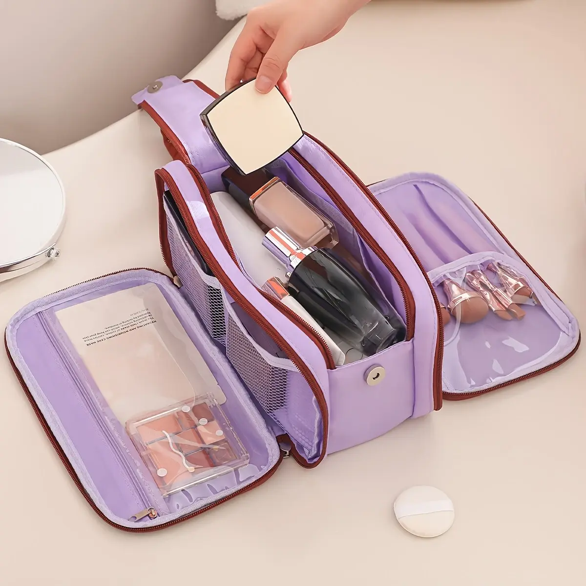 Large Capacity Waterproof Oxford Cloth Travel Kit Makeup Bag Durable Cosmetic Organizer Toiletries Storage Wash Handbag