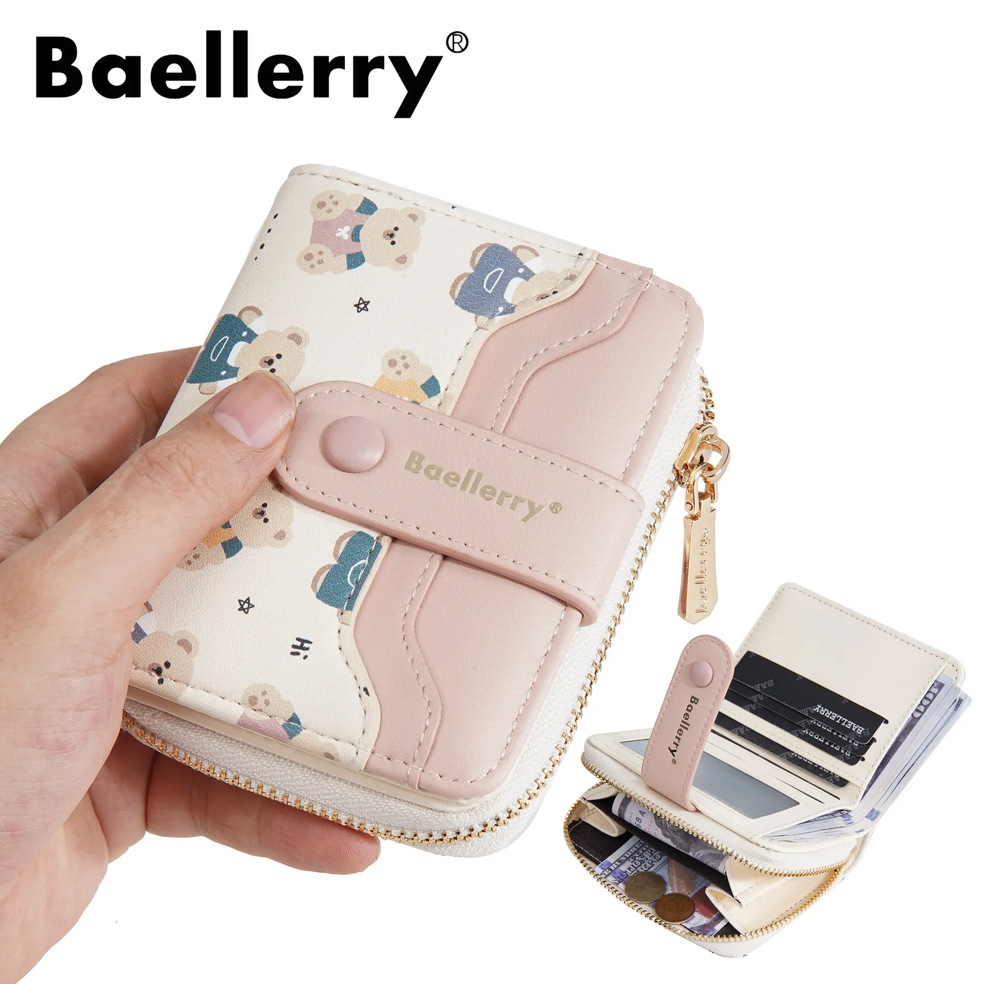 Baellerry New Women Wallets Luxury Brand Coin Pocket Zipper Female Purses High Quality Card Holder Cute Women's Wallet