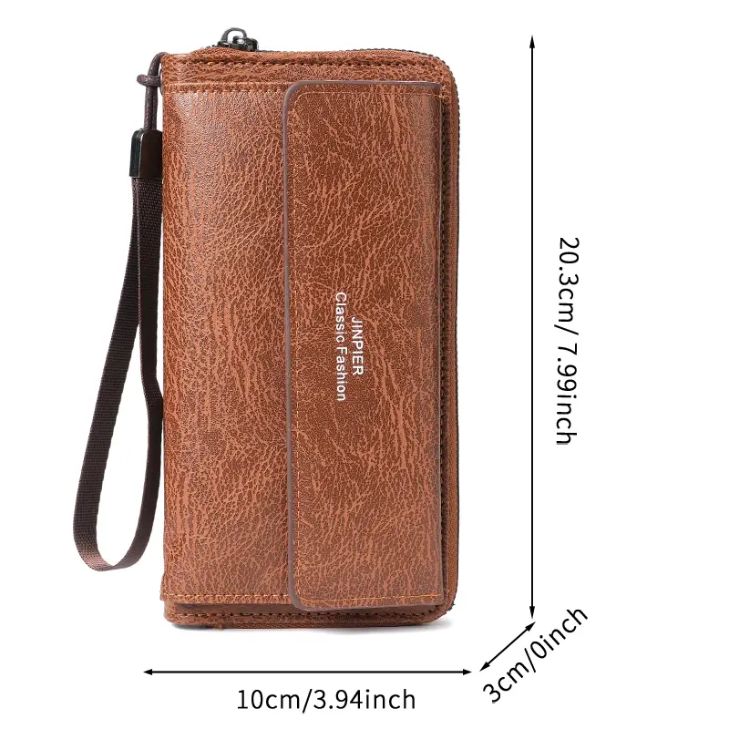 Cross-border men's wallet, PU material, multi-card slots, casual long wallet, new style, large capacity, hand-held bag, mobile p
