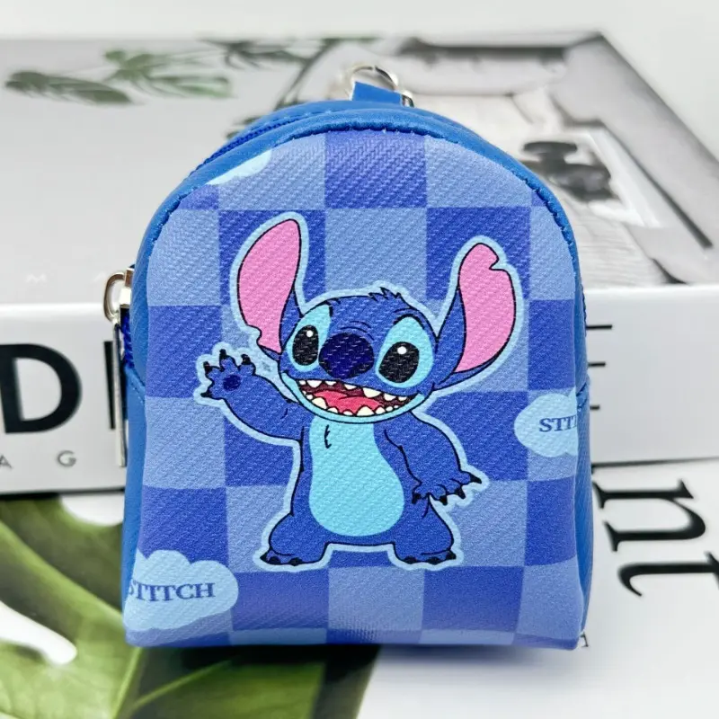 Stitch Coin Purse Disney Cartoon Cute Figure Creative Mini Backpack Pendant Keychain Headphone Data Cable Storage Small Wallet