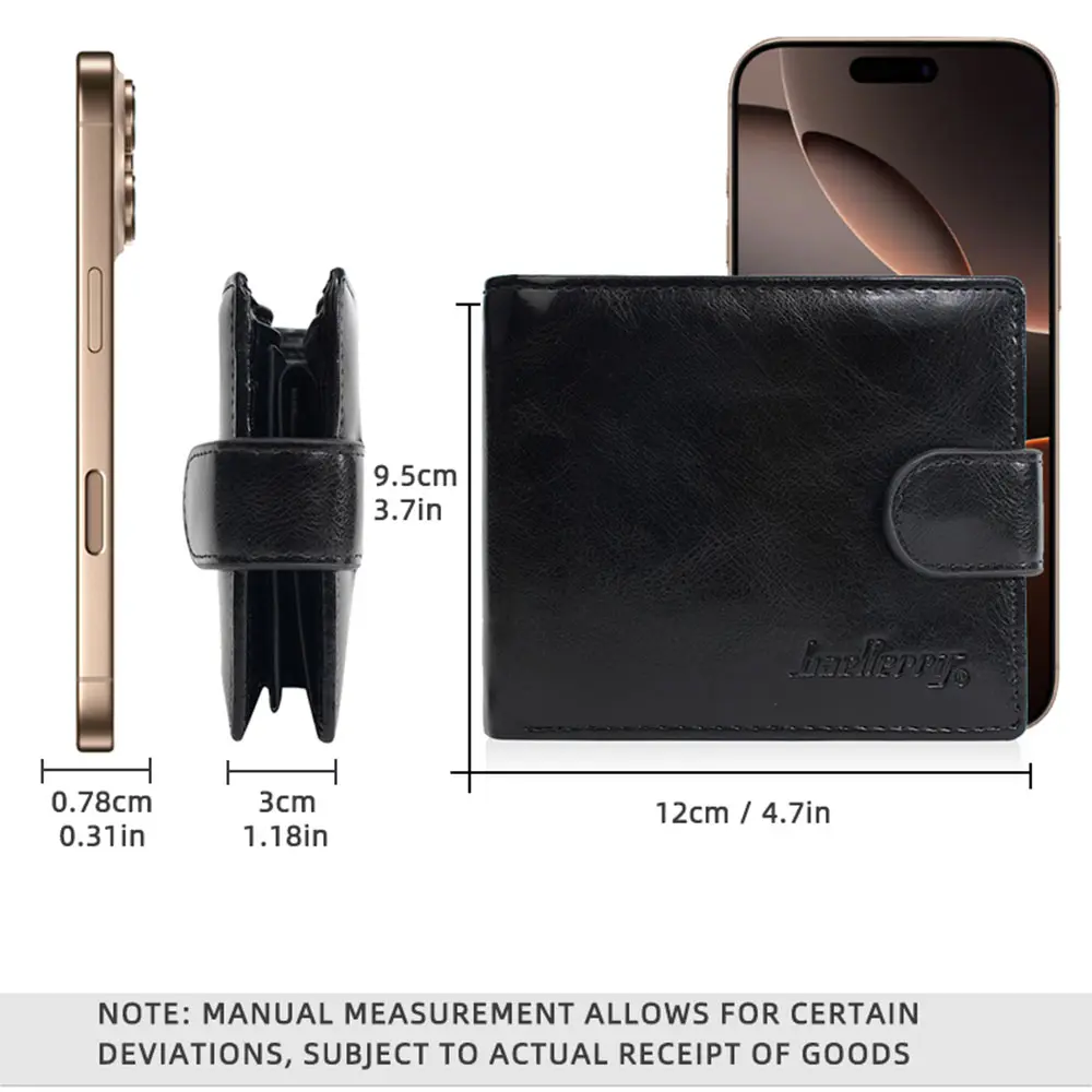 Baellerry New Short Men Wallets Zipper Coin Pocket Business Male Purses High Quality PU Card Holder Small Wallet For Men